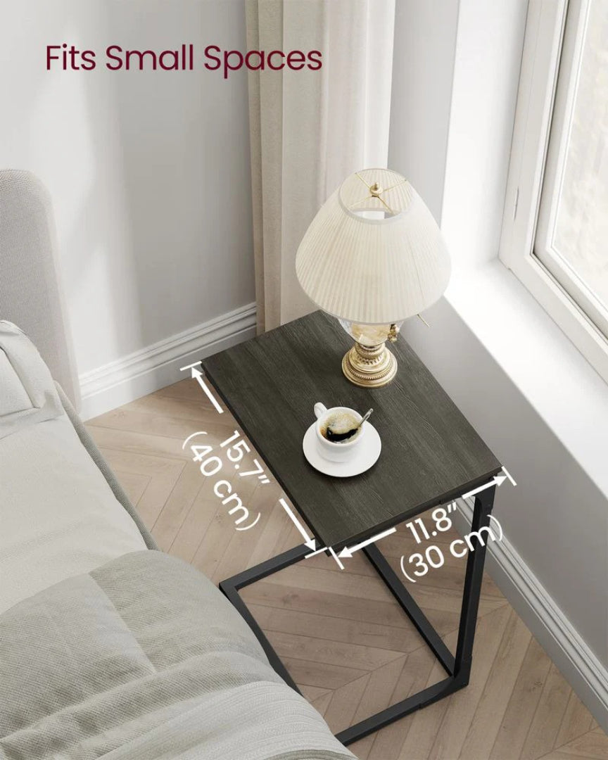 C-formet sidebord med metalstel og justerbare fødder, enkelt eller sæt med to, produktvisning 20 | Noreva Home