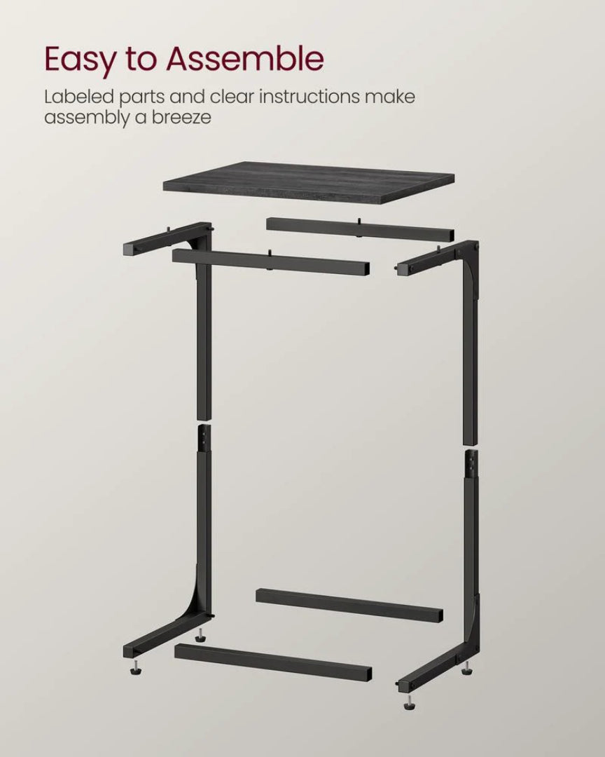 C-formet sidebord med metalstel og justerbare fødder, enkelt eller sæt med to, produktvisning 47 | Noreva Home