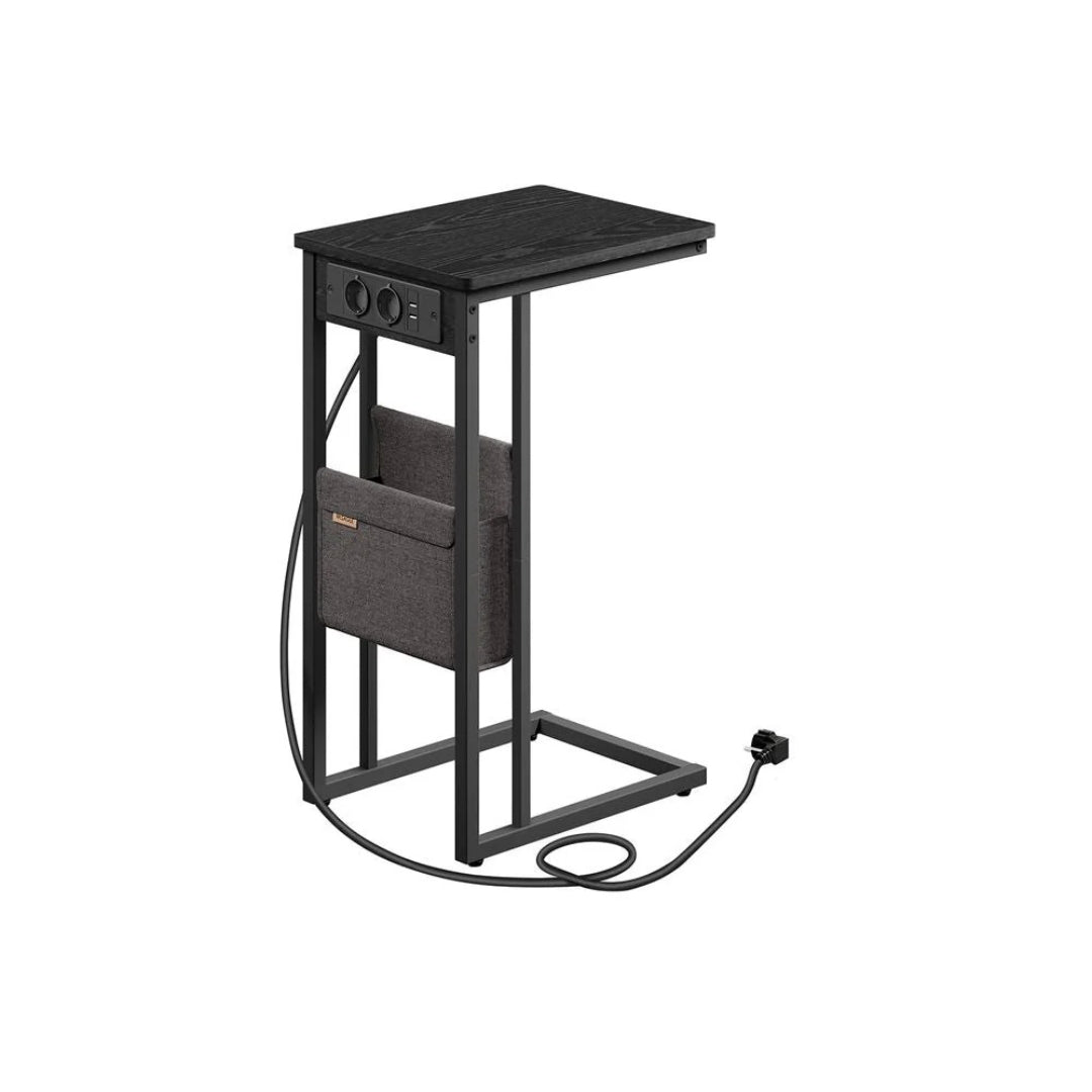 C-formet sidebord med stikkontakt og USB – produktvisning 1 | Noreva Home
