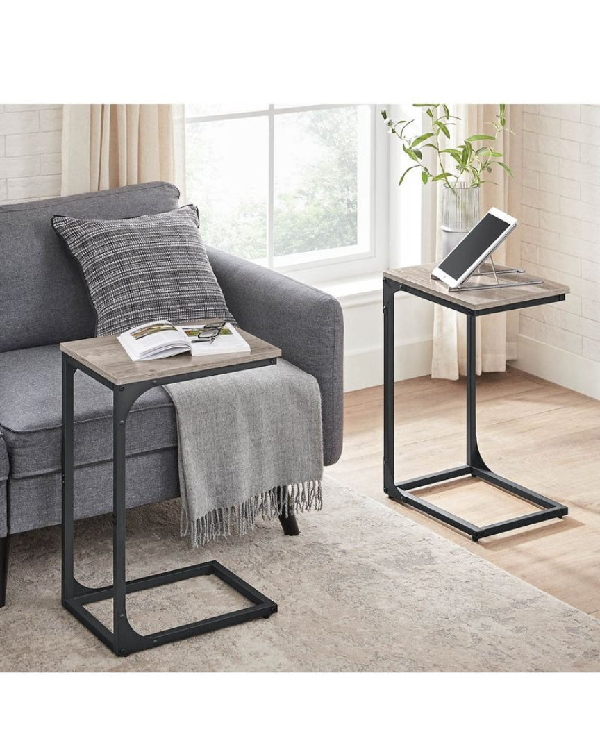 C-formet sidebord til sofa med stålstel, enkelt eller sæt med to, produktvisning 11 | Noreva Home