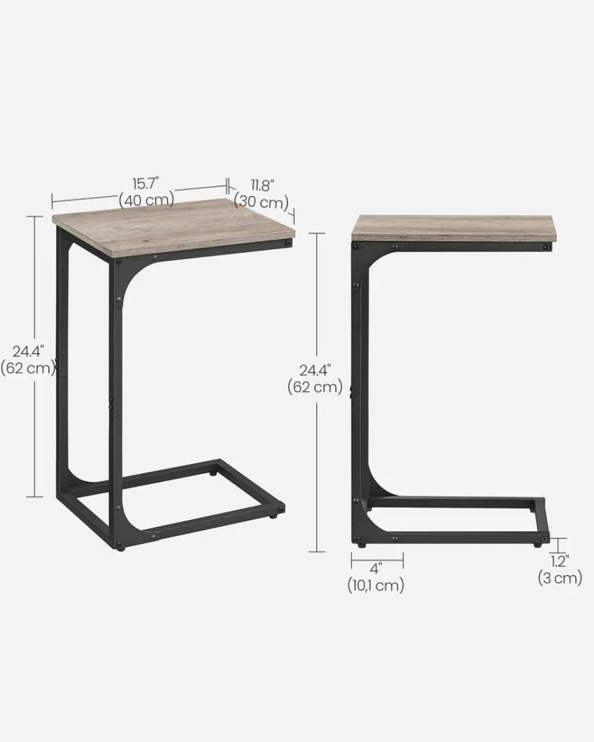 C-formet sidebord til sofa med stålstel, enkelt eller sæt med to, produktvisning 15 | Noreva Home