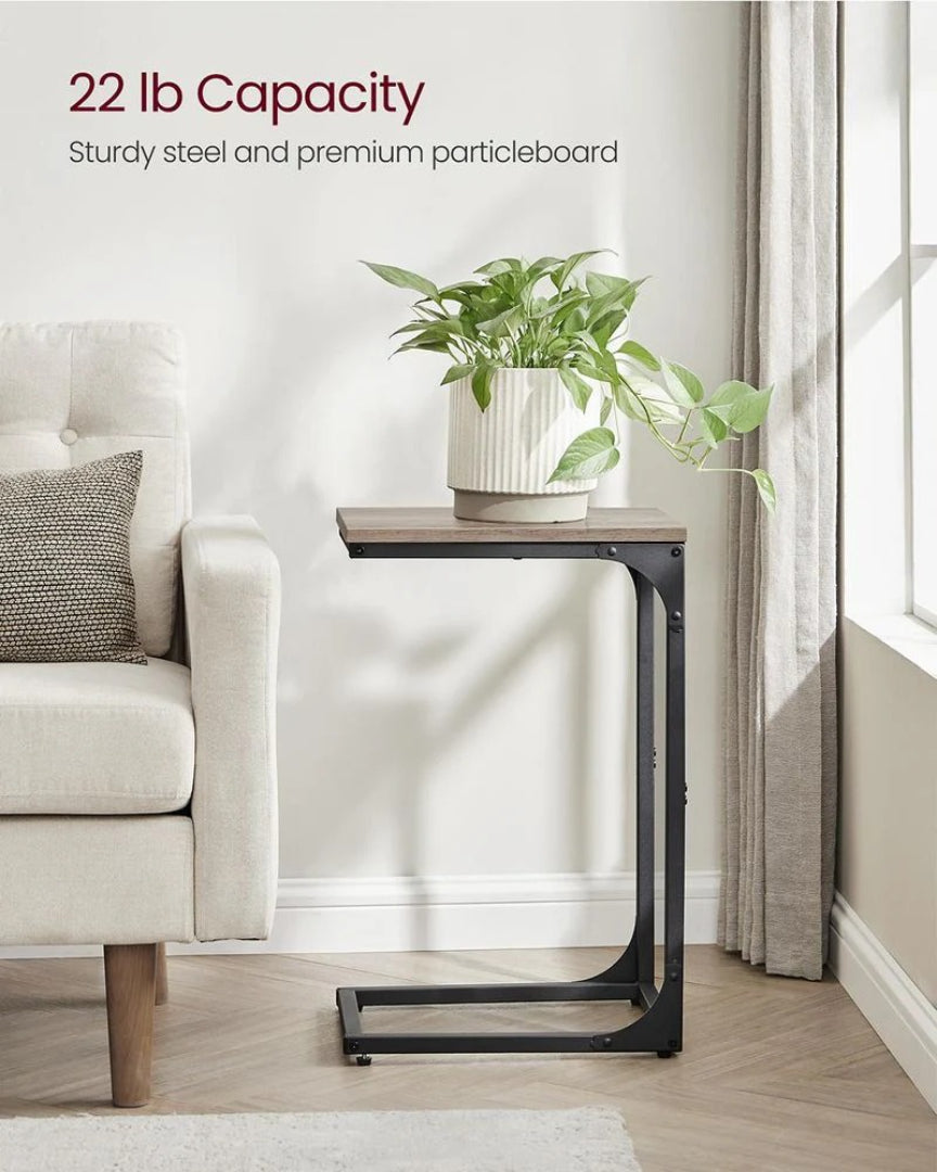 C-formet sidebord til sofa med stålstel, enkelt eller sæt med to, produktvisning 19 | Noreva Home