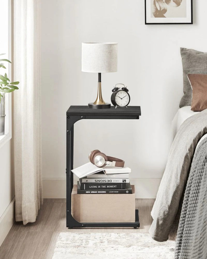 C-formet sidebord til sofa med stålstel, enkelt eller sæt med to, produktvisning 25 | Noreva Home