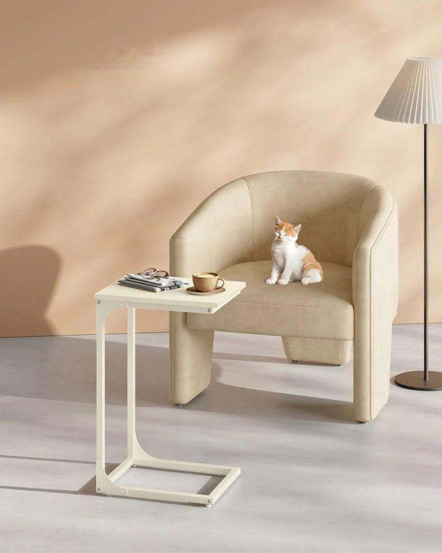 C-formet sidebord til sofa med stålstel, enkelt eller sæt med to, produktvisning 35 | Noreva Home