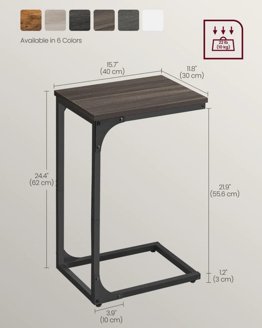 C-formet sidebord til sofa med stålstel, enkelt eller sæt med to, produktvisning 54 | Noreva Home