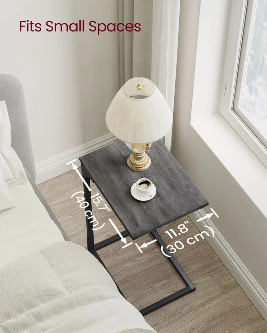 C-formet sidebord til sofa med stålstel, enkelt eller sæt med to, produktvisning 57 | Noreva Home