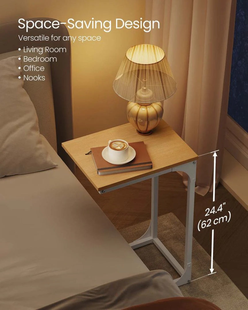 C-formet sidebord til sofa med stålstel, enkelt eller sæt med to, produktvisning 61 | Noreva Home