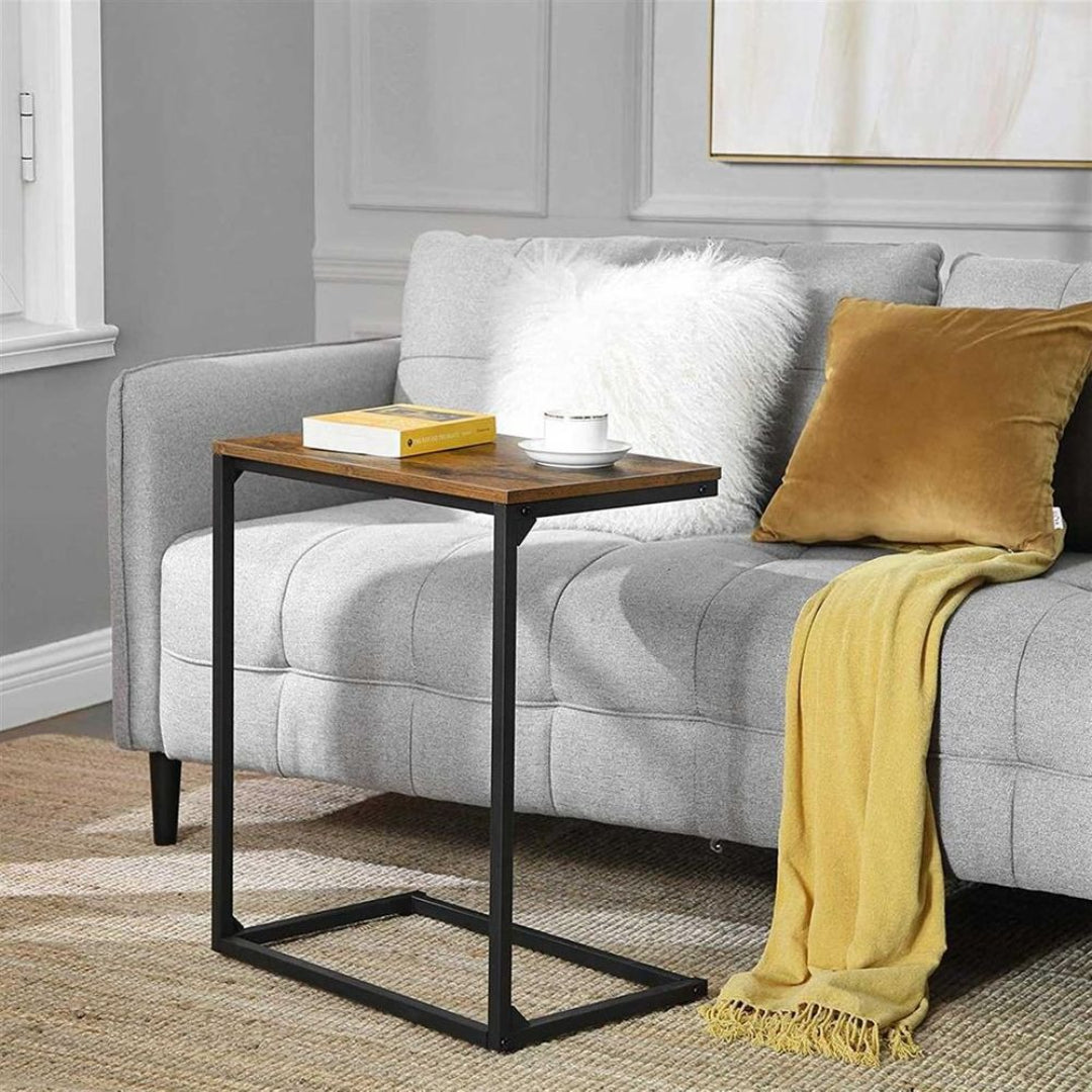 C-formet sidebord til sofa og seng med stålstel, produktvisning 2 | Noreva Home