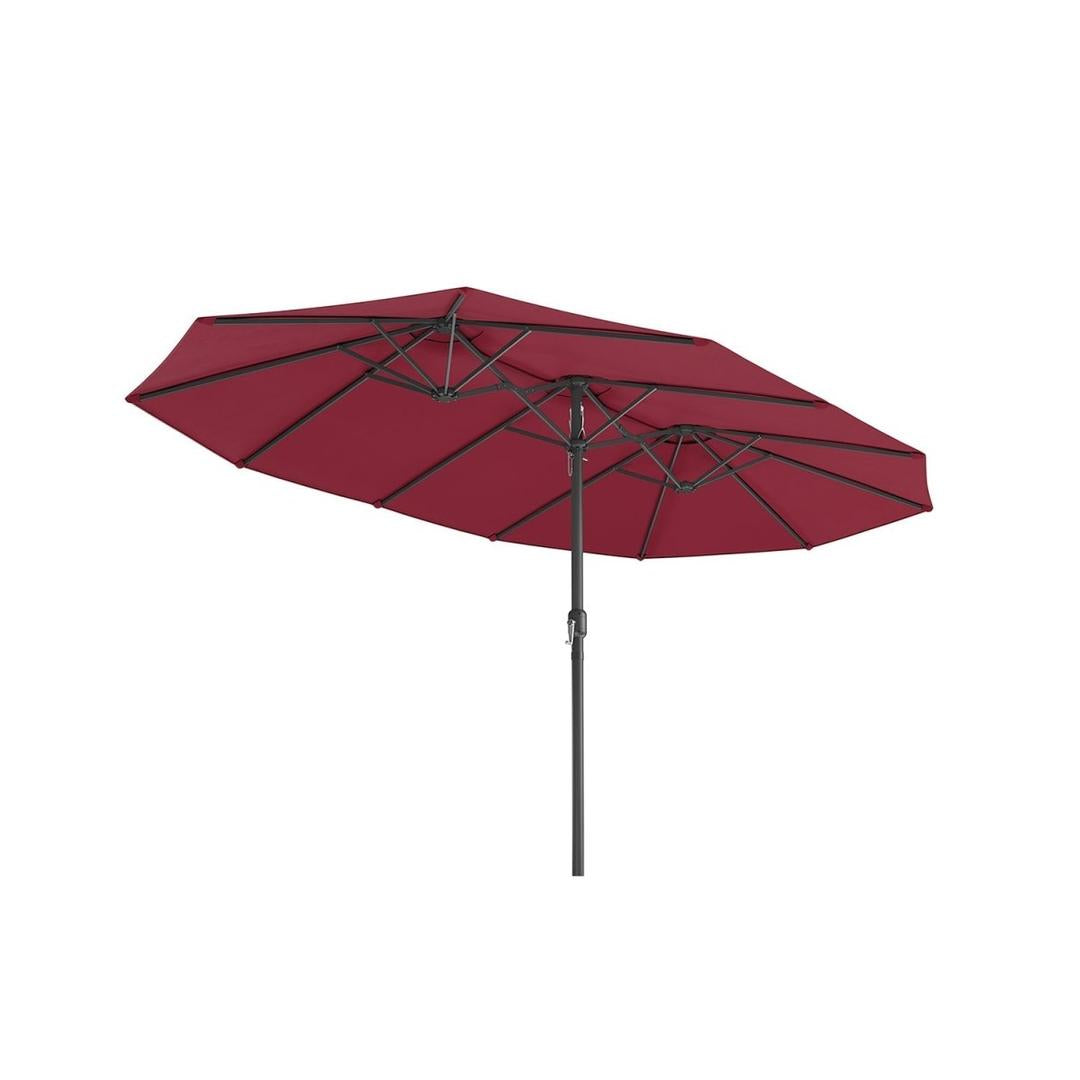 Dobbelt parasol 460 x 270 cm – UPF 50+ UV-beskyttelse – stålstativ Ø48 mm – med håndsvingsmekanisme – produktvisning 4 | Noreva Home