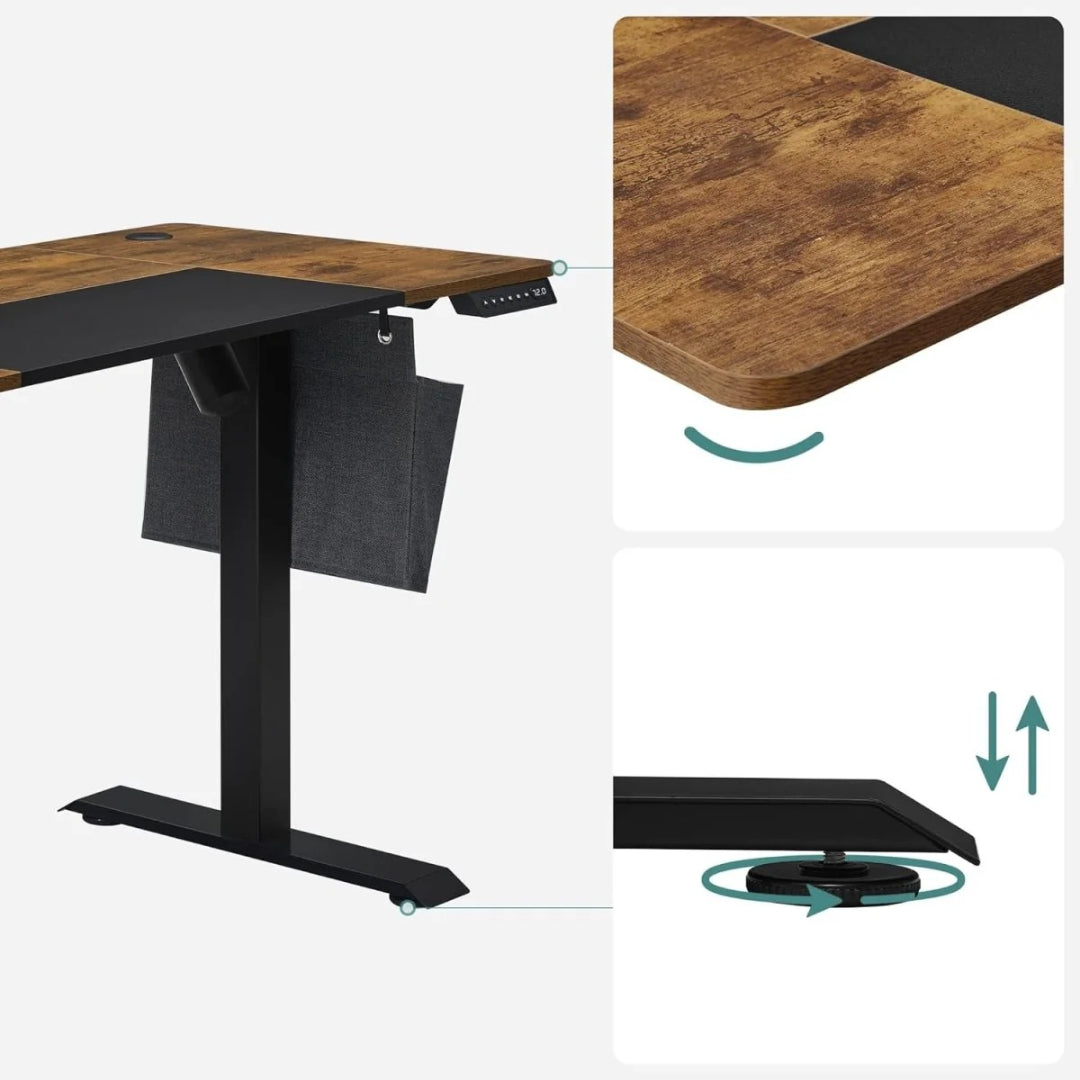 Elektrisk hæve-sænke skrivebord og ergonomisk kontorstol sæt – produktvisning 7 | Noreva Home