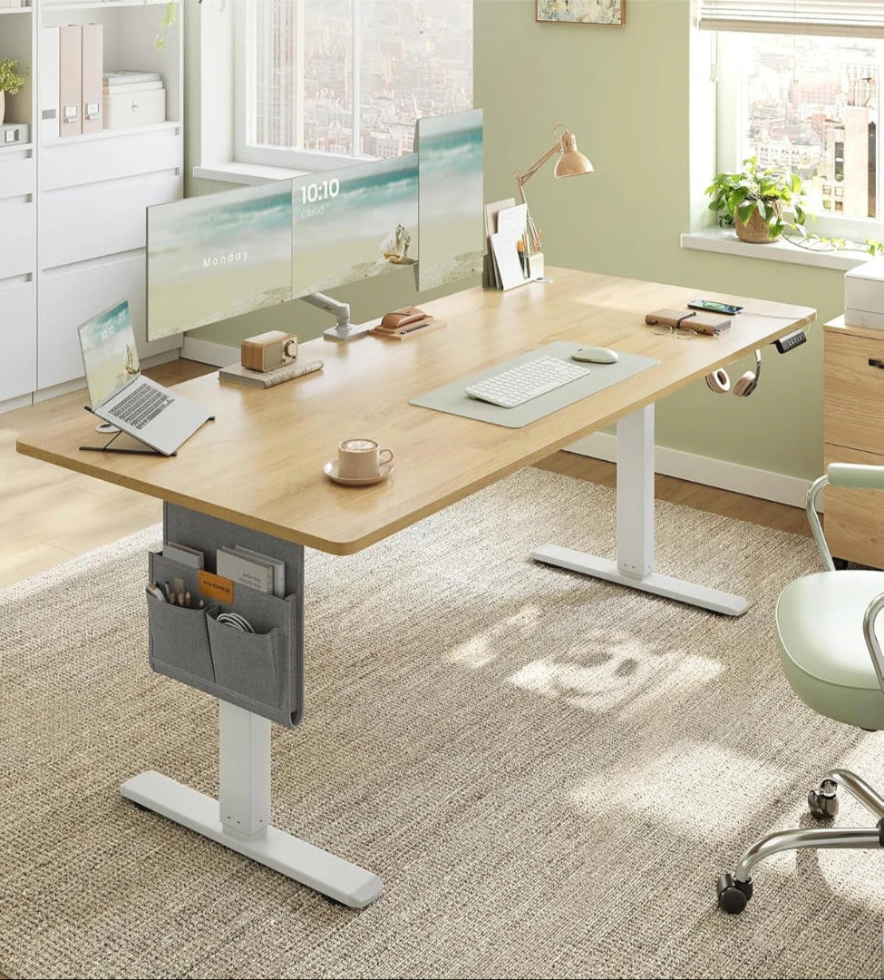 Elektrisk højdejusterbart skrivebord med 4 hukommelser og USB-C – produktvisning 12 | Noreva Home