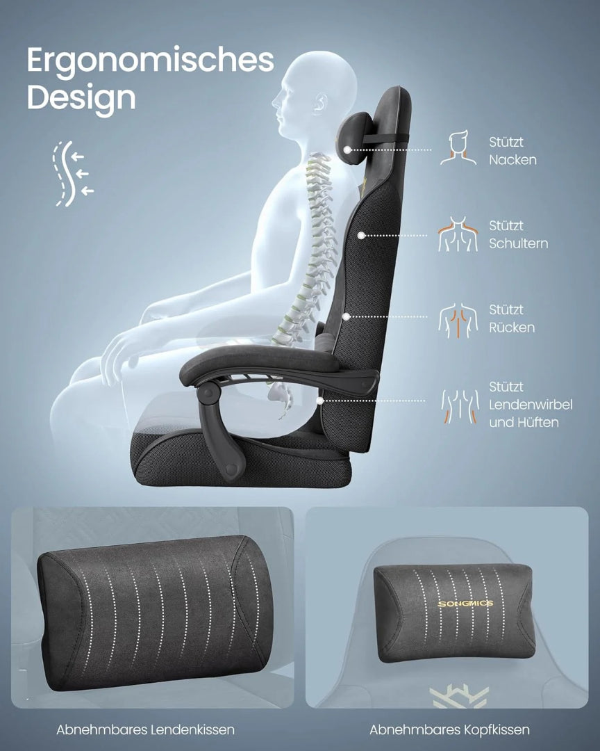 Ergonomisk gamingstol med fodstøtte og ryglæn – produktvisning 8 | Noreva Home