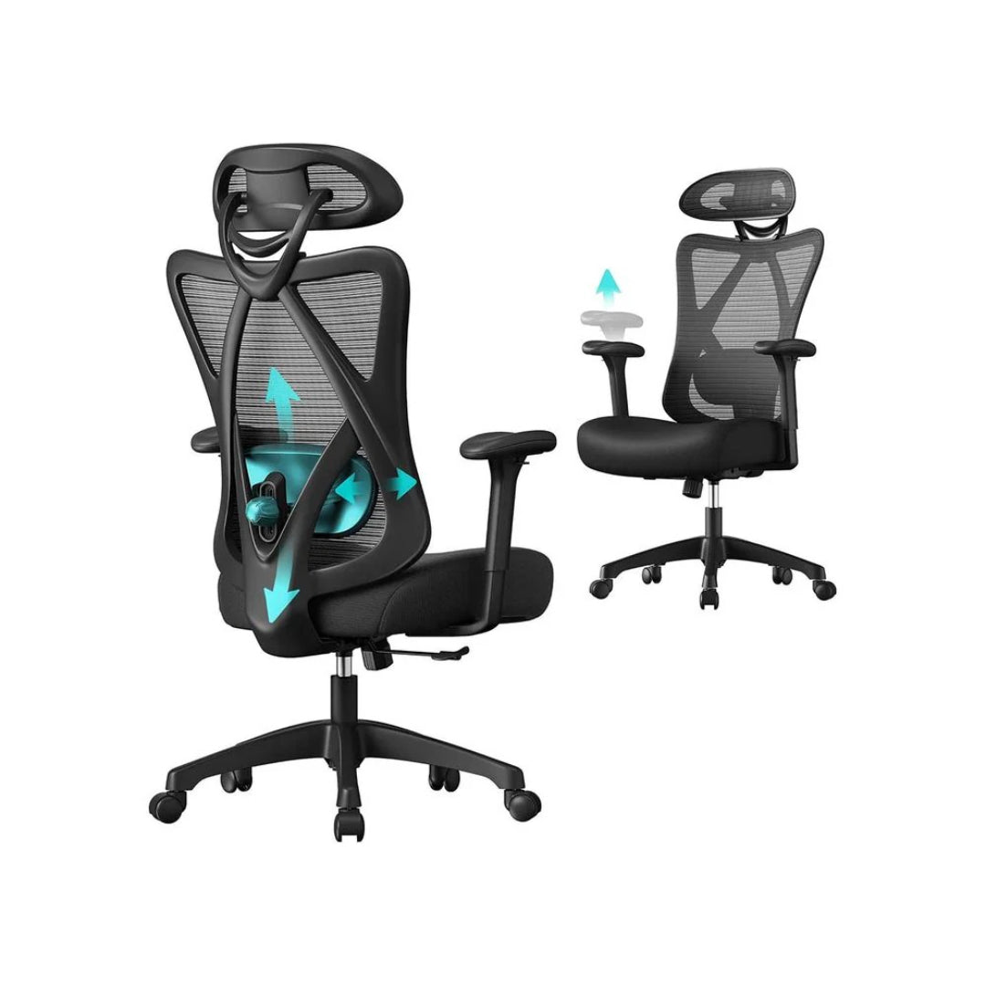 Ergonomisk kontorstol med justerbar ryg og armlæn – produktvisning 1 | Noreva Home