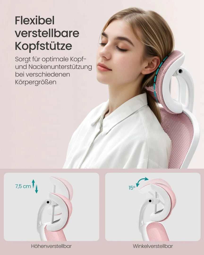 Ergonomisk kontorstol med nakkestøtte og lændestøtte – produktvisning 6 | Noreva Home