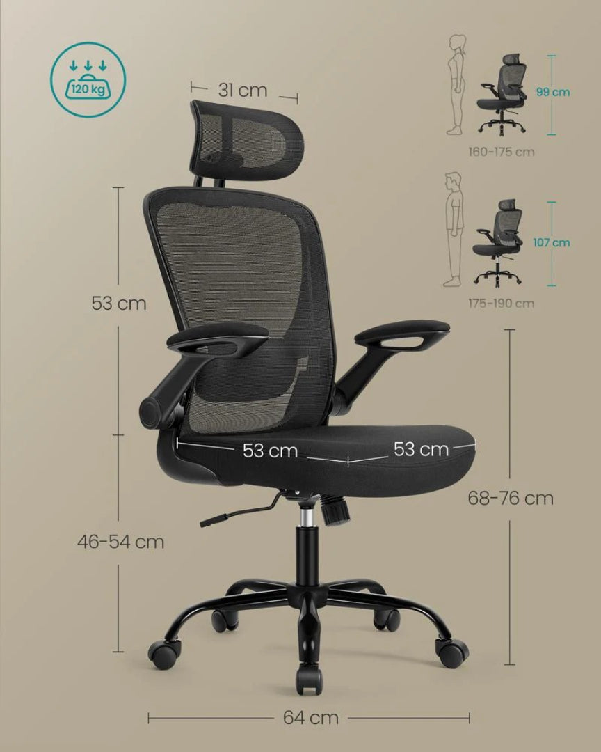 Ergonomisk kontorstol med nakkestøtte og lændestøtte – produktvisning 9 | Noreva Home