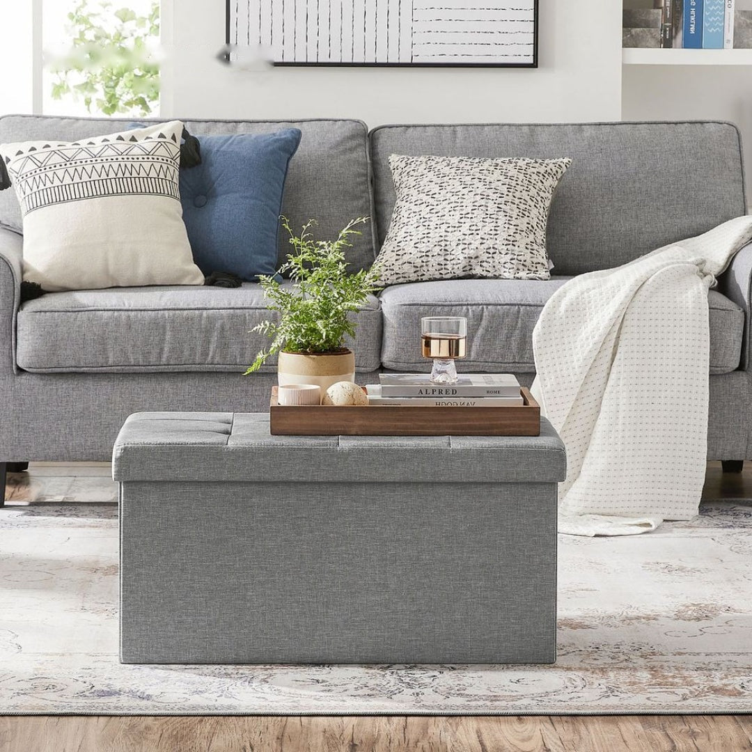 Foldbar opbevaringsbænk med låg, 30 in bred, produktvisning 16 | Noreva Home