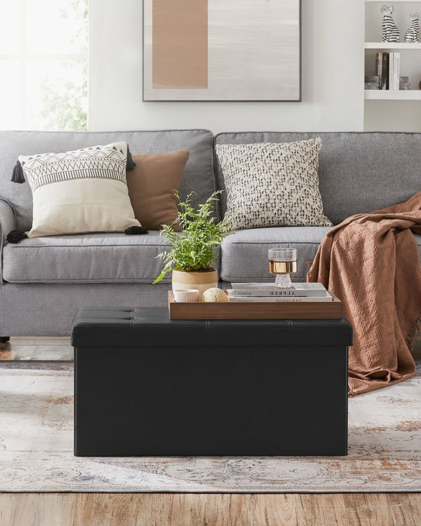 Foldbar opbevaringspuf med låg, 30 eller 43 in bred, produktvisning 19 | Noreva Home
