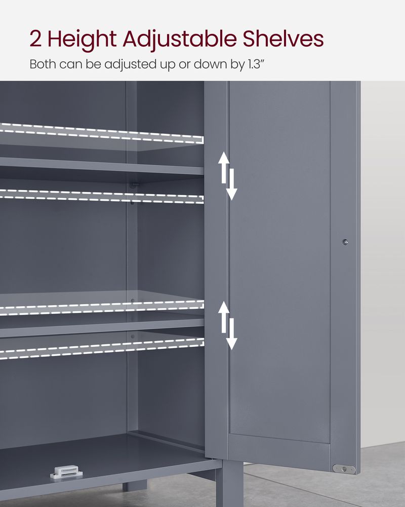 Fritstående badeværelsesskab med 2 justerbare hylder, produktvisning 22 | Noreva Home