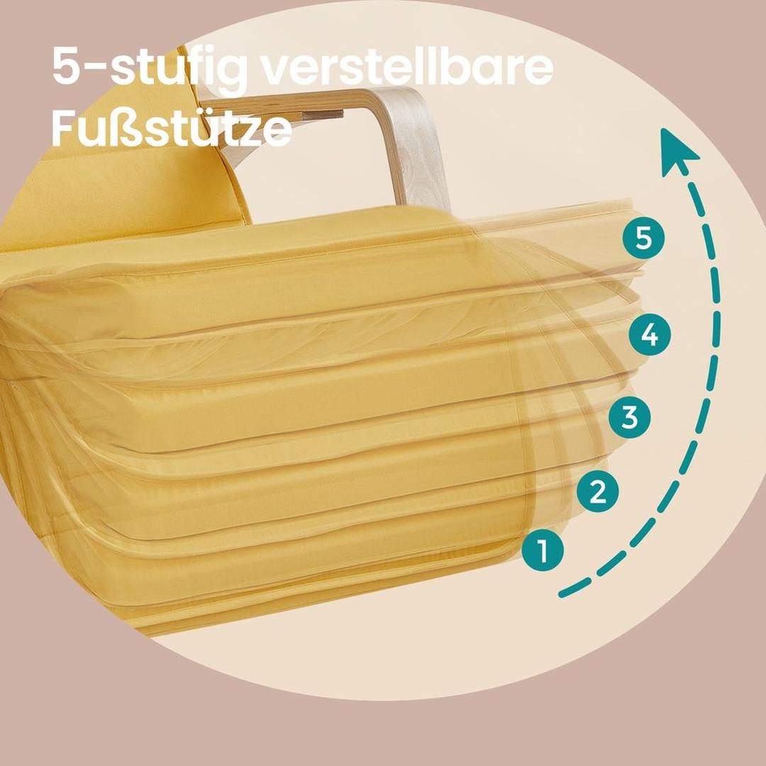 Gyngestol med 5-trins justerbar fodstøtte og armlæn – produktvisning 20 | Noreva Home