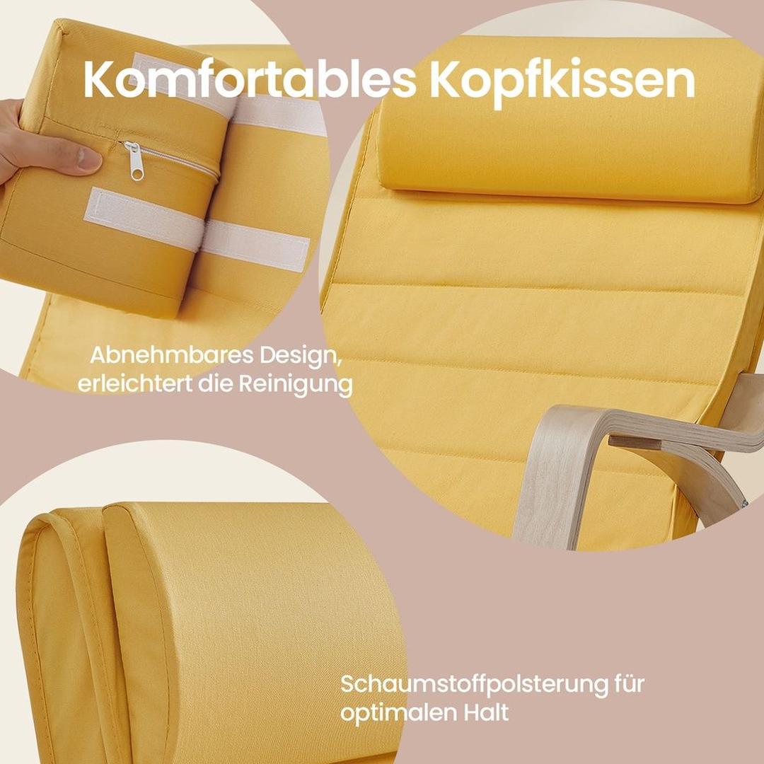 Gyngestol med 5-trins justerbar fodstøtte og armlæn – produktvisning 21 | Noreva Home