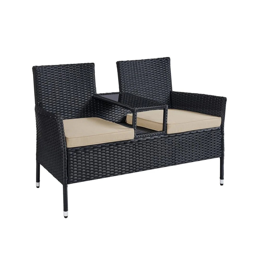 Havebænk med bord – udendørs rattan havesæt – produktvisning 1 | Noreva Home