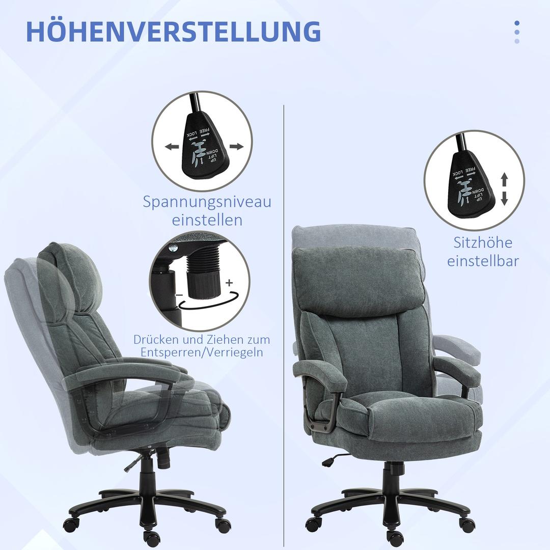 Høj kontorstol med justerbar sædehøjde – bæreevne op til 200 kg – produktvisning 5 | Noreva Home