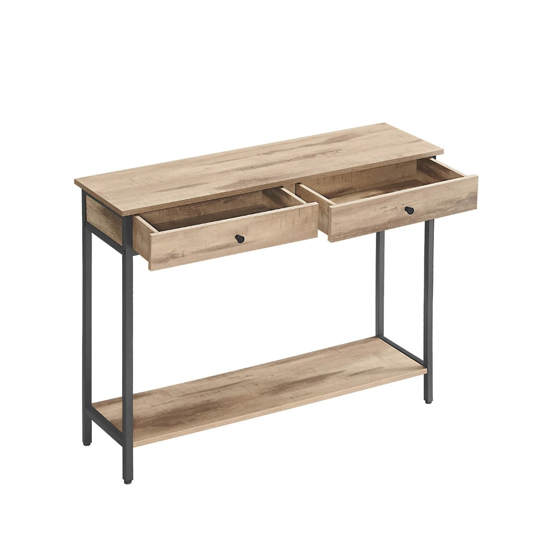 Industrielt konsolbord med 2 skuffer 100 cm – produktvisning 1 | Noreva Home