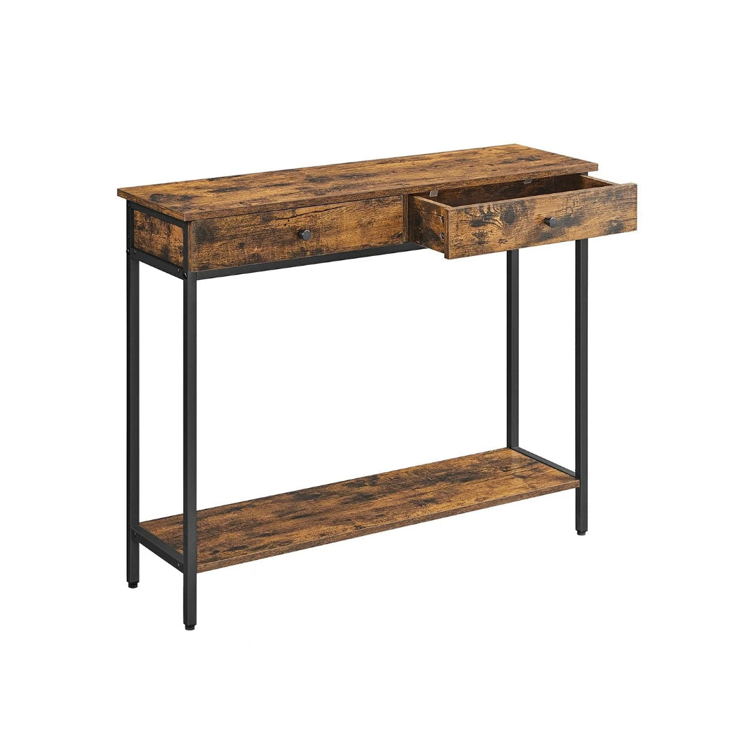 Industrielt konsolbord med 2 skuffer 100 cm – produktvisning 2 | Noreva Home