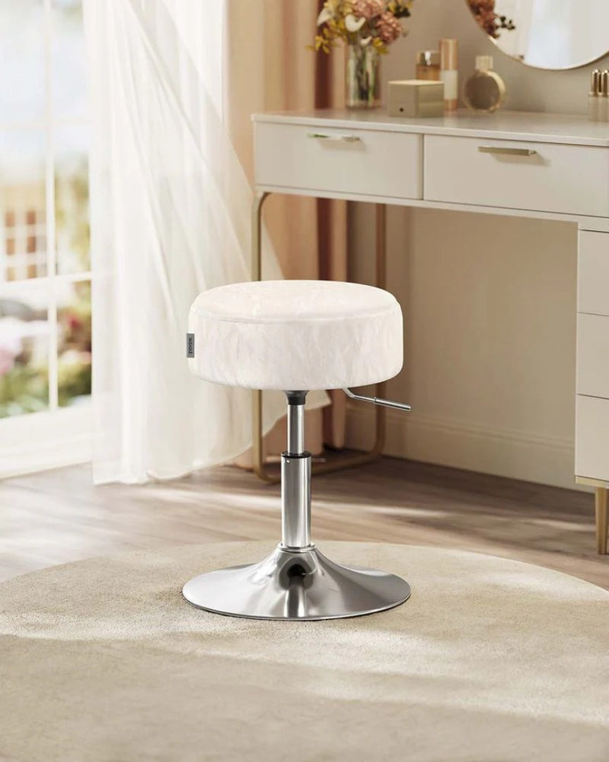 Justerbar drejelig makeupskammel med PU-sæde – produktvisning 4 | Noreva Home