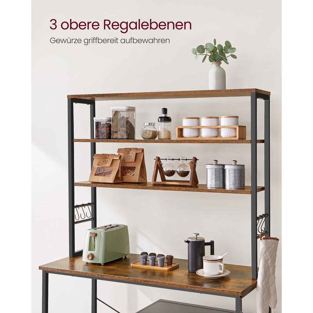 Køkkenreol med Stikkontakter – Opbevaringsreol med 5 Hylder – produktvisning 8 | Noreva Home