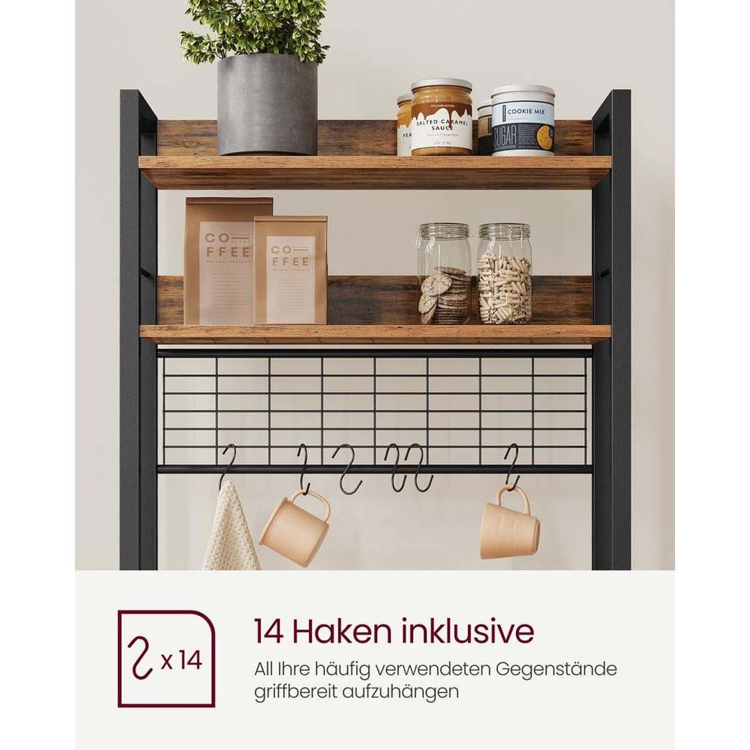 Køkkenreol med Stikkontakter – Opbevaringsreol med 5 Hylder – produktvisning 18 | Noreva Home