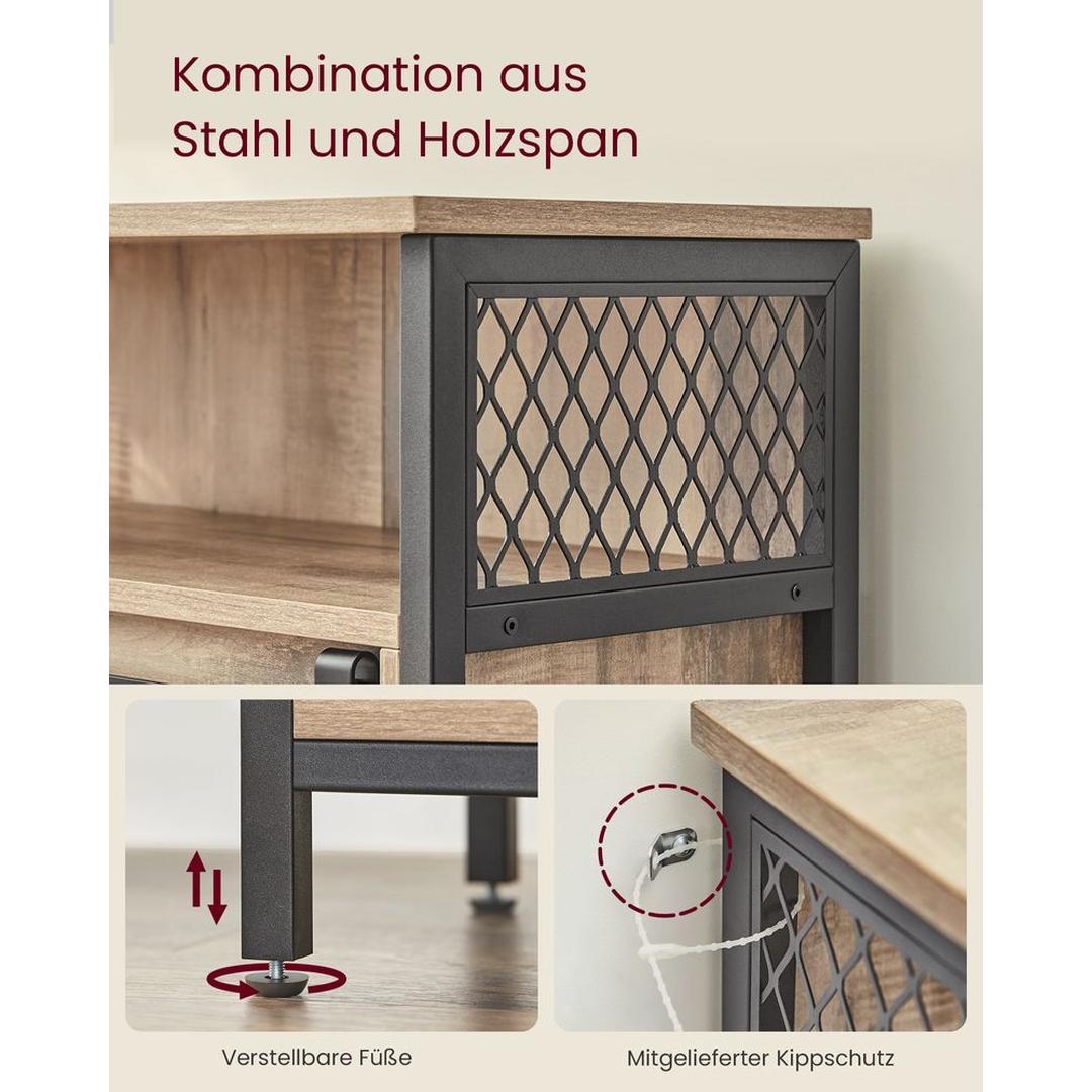 Køkkenskab med Skydedør – Industrielt Opbevaringsskab med Justerbar Hylde og Åbent Rum – produktvisning 15 | Noreva Home
