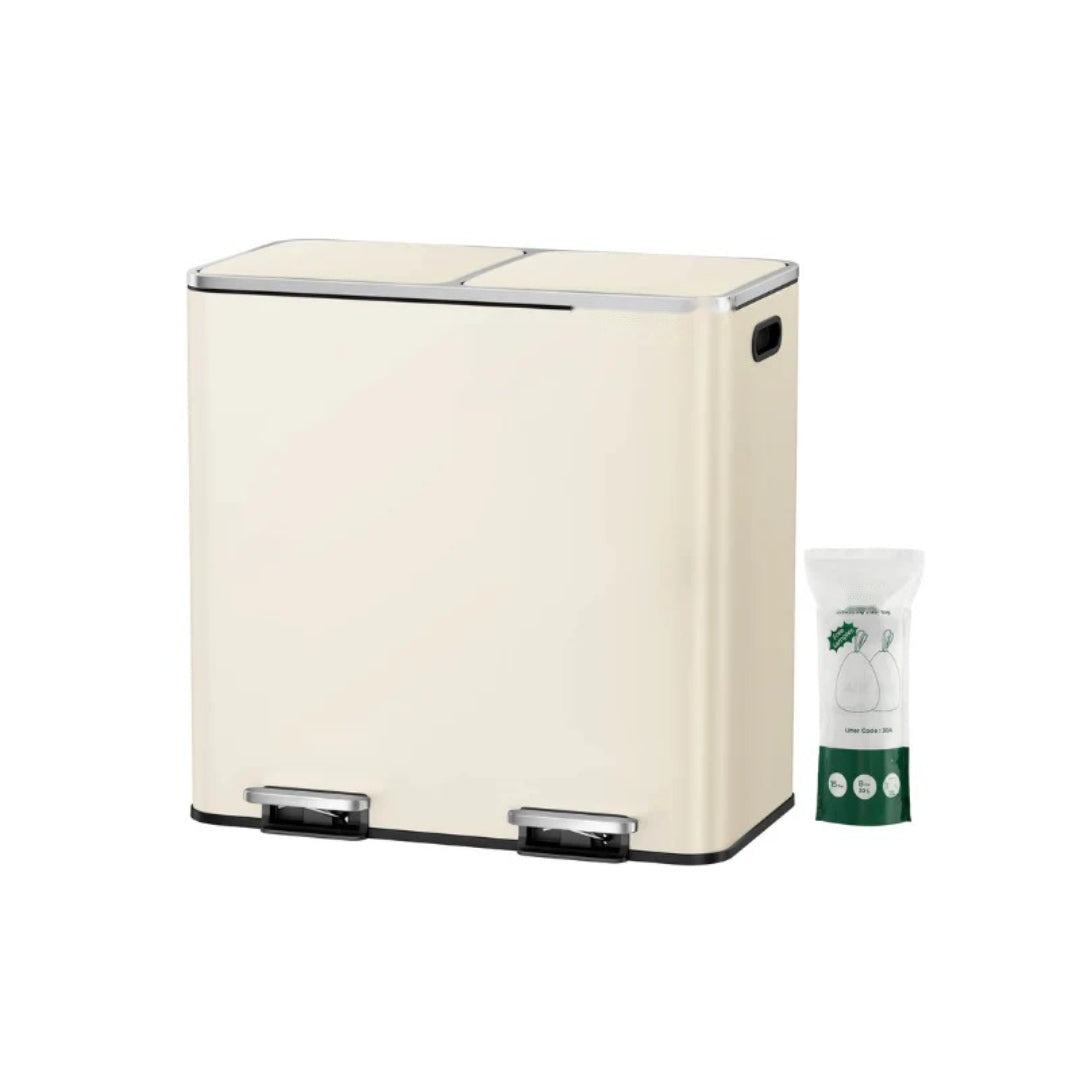 Køkkenskraldespand med pedal og to rum, 2 x 10,6 gallon, produktvisning 4 | Noreva Home
