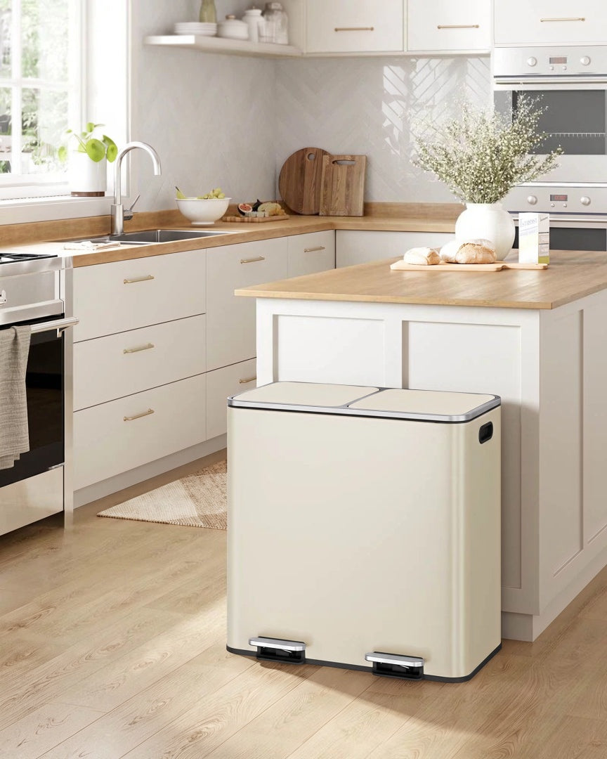 Køkkenskraldespand med pedal og to rum, 2 x 10,6 gallon, produktvisning 22 | Noreva Home
