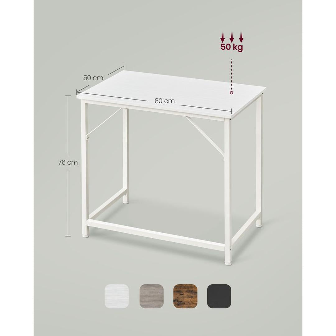 Kompakt Skrivebord med Metalramme – 50 × 80 × 76 cm – Solid Bordplade til Hjemmearbejde og Studie – produktvisning 9 | Noreva Home