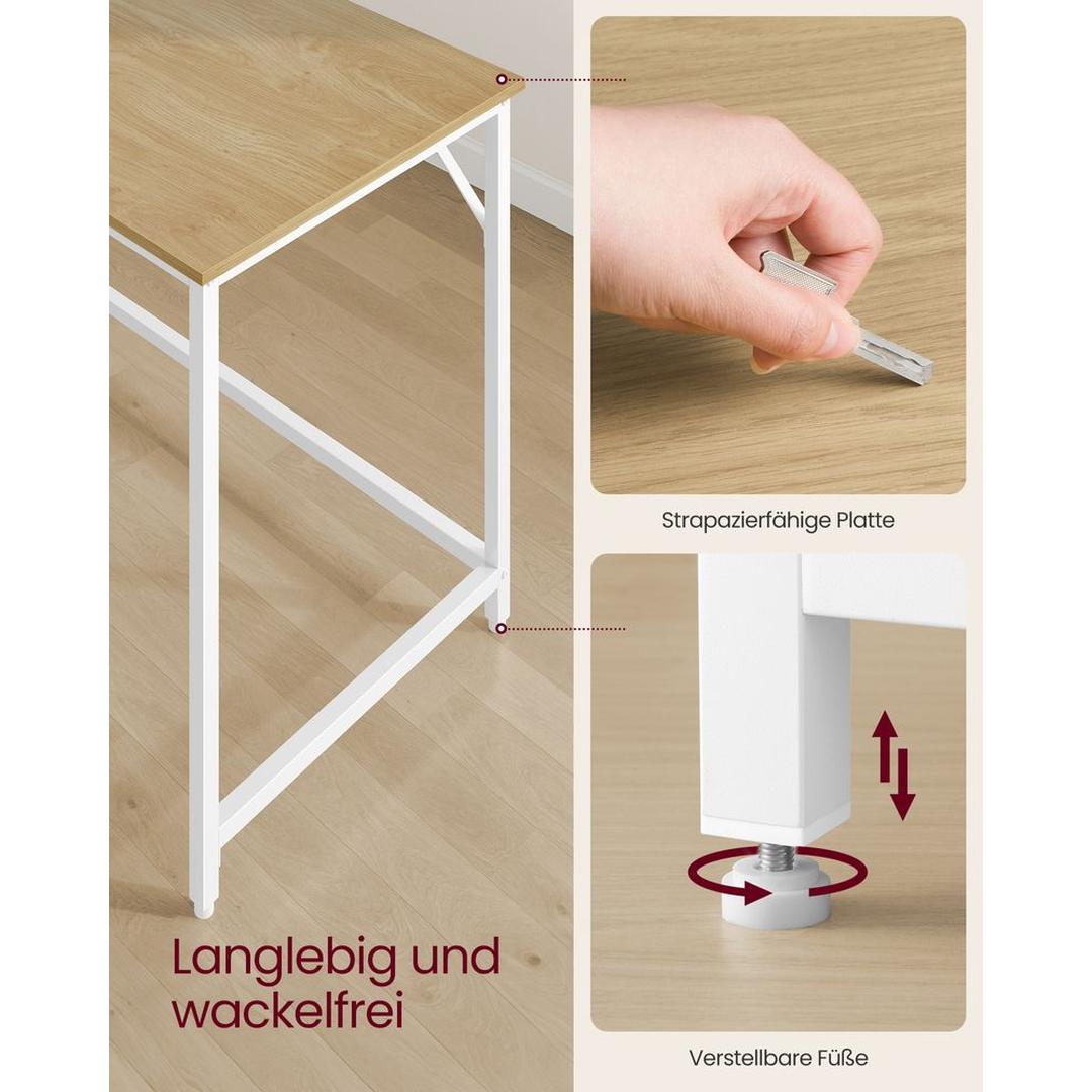 Kompakt Skrivebord med Metalramme – 50 × 80 × 76 cm – Solid Bordplade til Hjemmearbejde og Studie – produktvisning 17 | Noreva Home