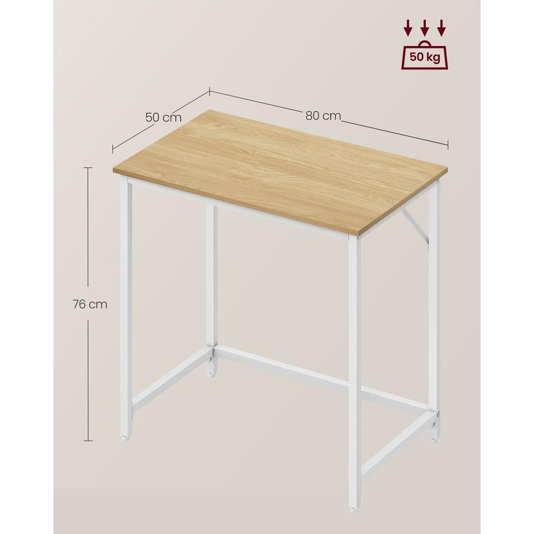 Kompakt Skrivebord med Metalramme – 50 × 80 × 76 cm – Solid Bordplade til Hjemmearbejde og Studie – produktvisning 18 | Noreva Home