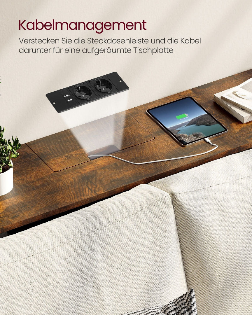 Konsolbord med stikkontakter og USB-porte – produktvisning 3 | Noreva Home