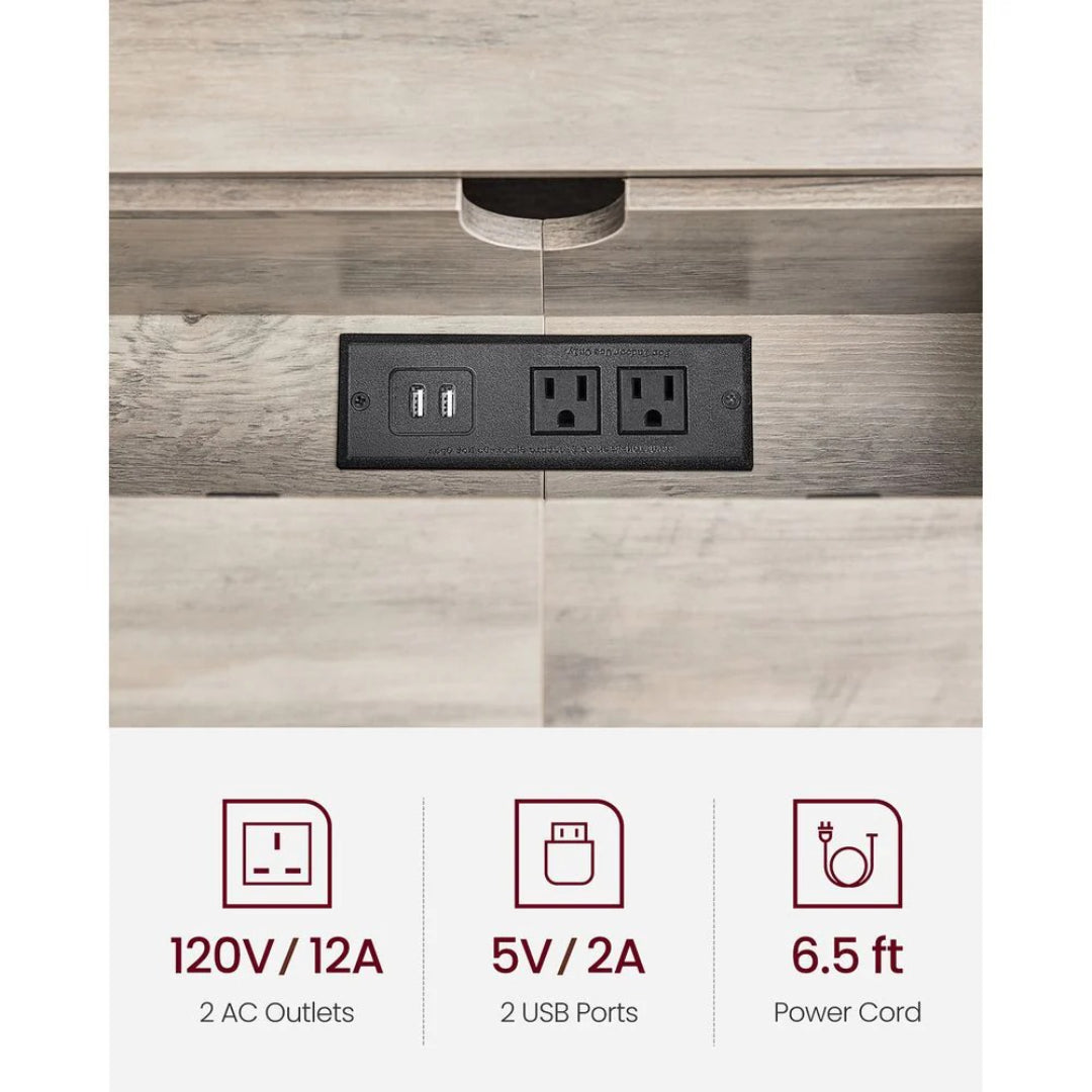 Konsolbord på 70,9 in med ladestation og opbevaringshylde, produktvisning 22 | Noreva Home