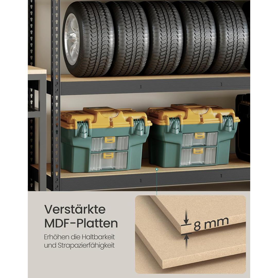 Kraftig Opbevaringsreol – 4 Justerbare Hylder – produktvisning 4 | Noreva Home