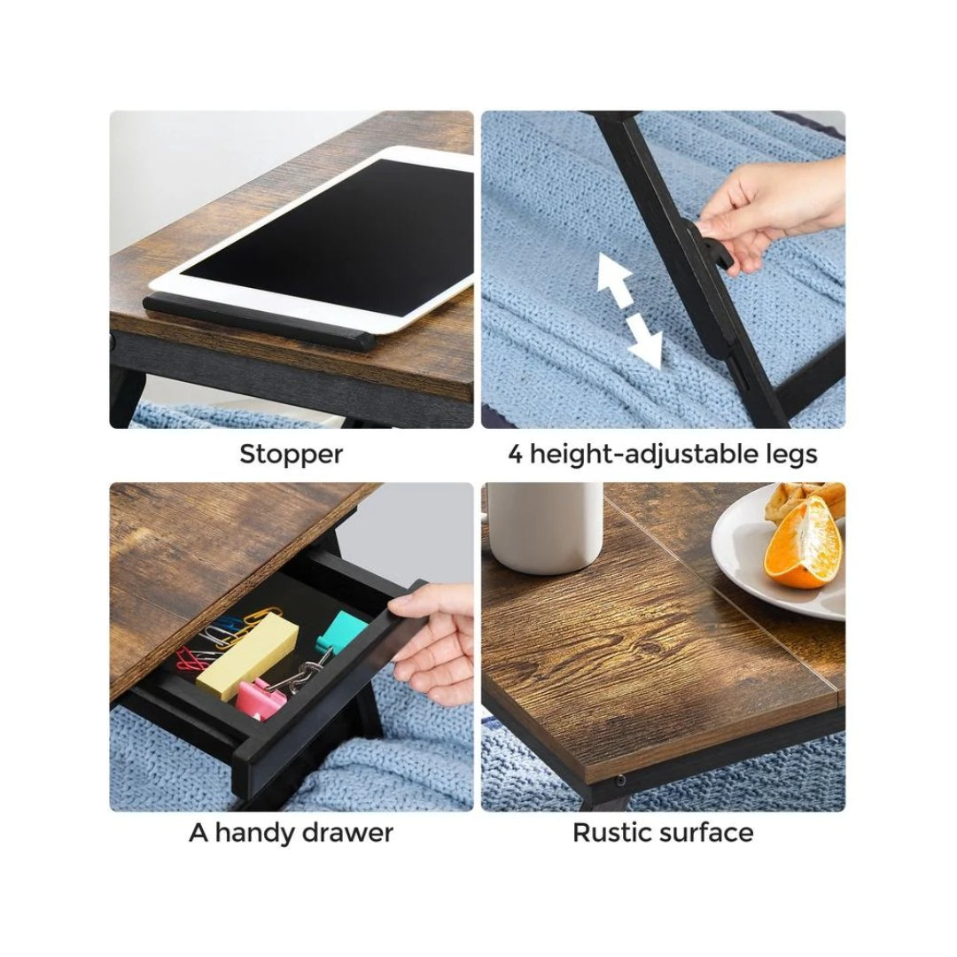 Laptopbord til seng med vipbar plade og sammenklappelige ben, produktvisning 7 | Noreva Home