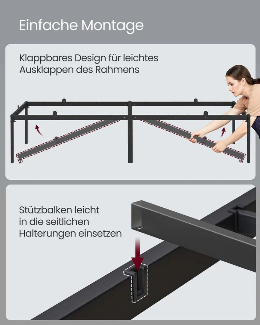 Metal sengestel med indbyggede borde og opbevaring – produktvisning 7 | Noreva Home