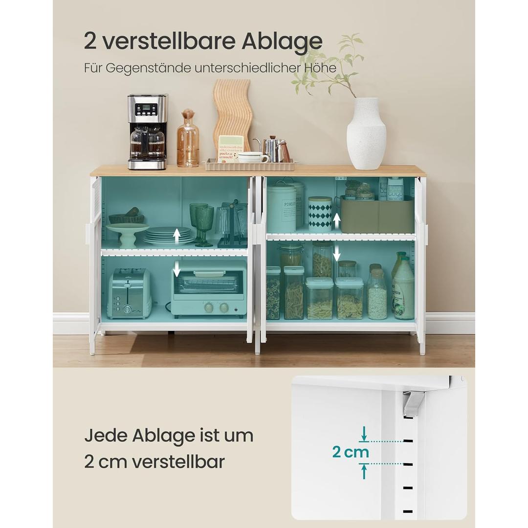 Metalskab med 4 låger – justerbar hylde – produktvisning 6 | Noreva Home