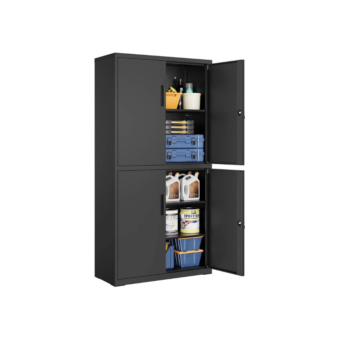 Metalskab til dokumenter med lås og justerbare hylder – produktvisning 2 | Noreva Home