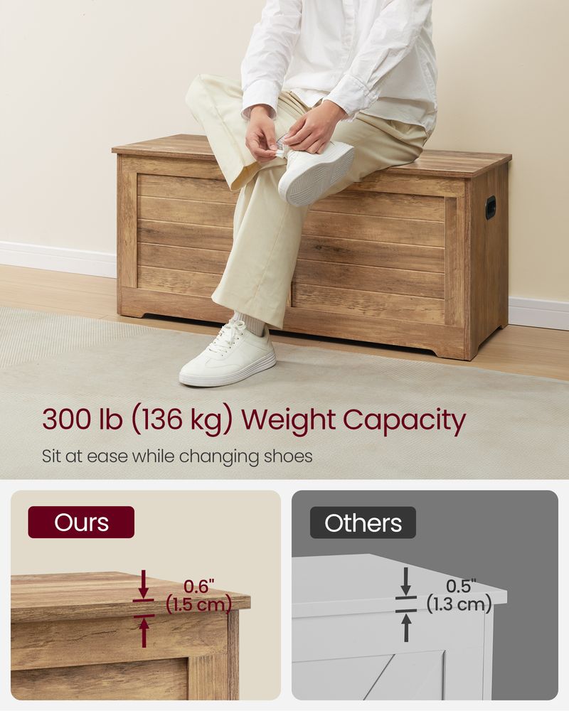 Opbevaringsbænk med låg og to sikkerhedshængsler, produktvisning 27 | Noreva Home