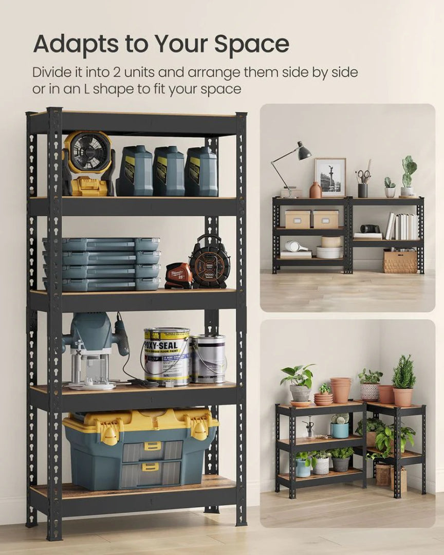 Opbevaringsreol med 5 niveauer til garage, justerbare hylder, produktvisning 7 | Noreva Home