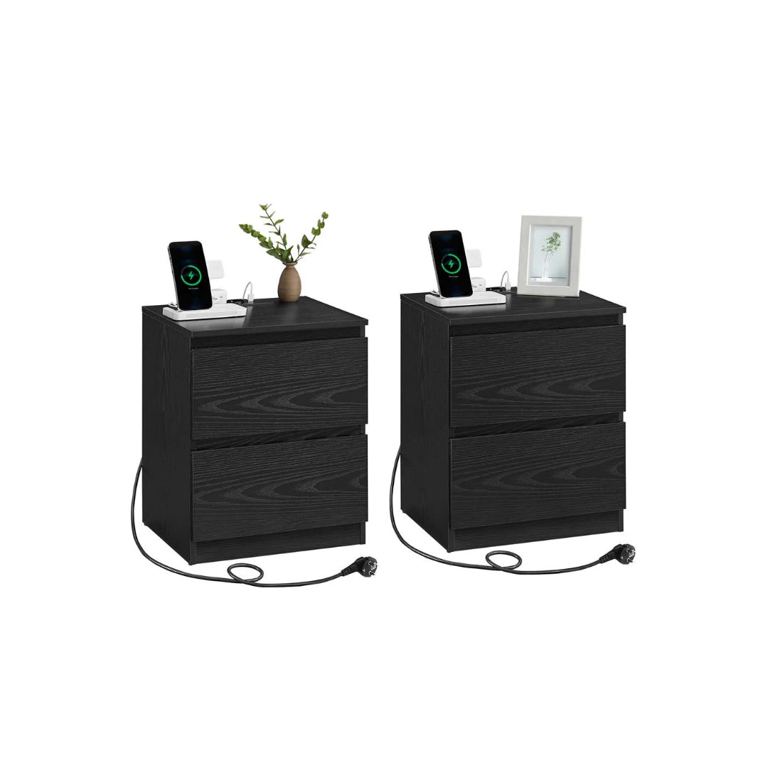 Sengebord med stikkontakt og USB-opladning – produktvisning 2 | Noreva Home