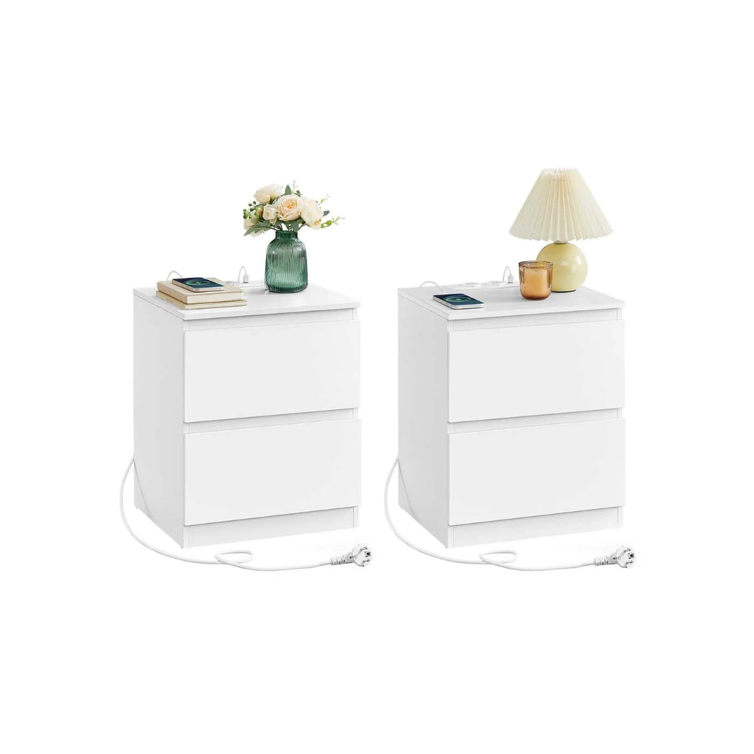 Sengebord med stikkontakt og USB-opladning – produktvisning 3 | Noreva Home