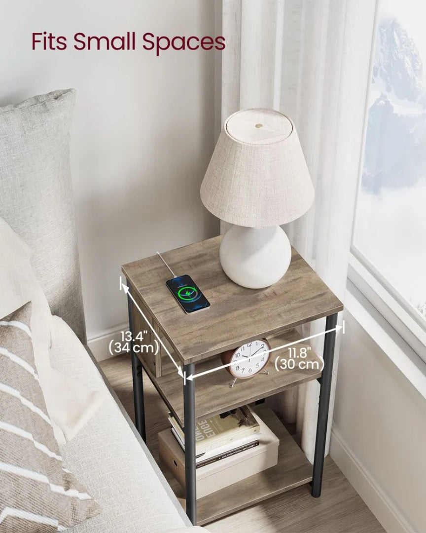 Sidebord i 3 niveauer med USB-porte og stikkontakter, produktvisning 24 | Noreva Home