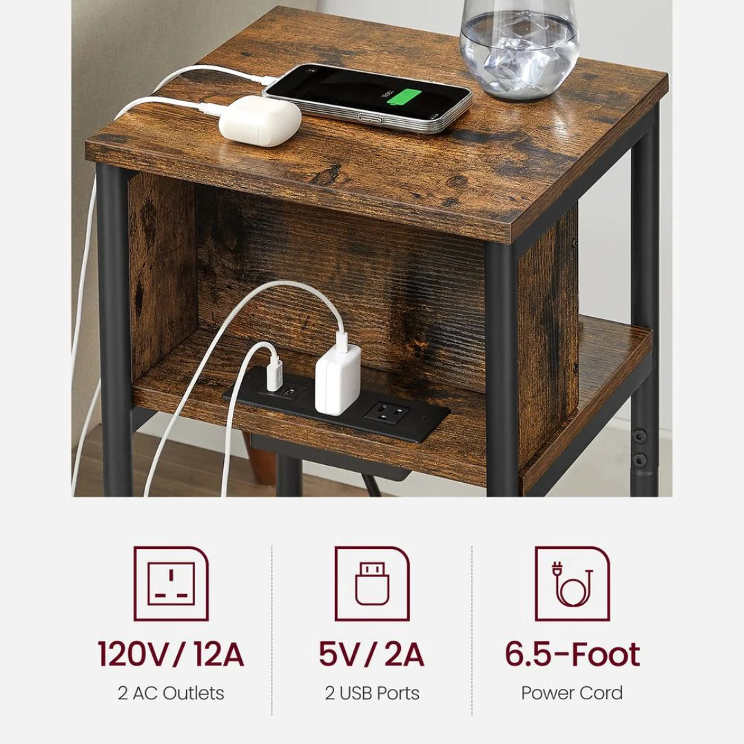 Sidebord i 3 niveauer med USB-porte og stikkontakter, produktvisning 26 | Noreva Home